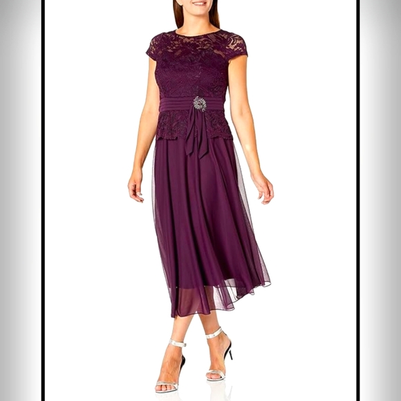 Jackie Jon Dresses & Skirts - NWT Jackie Jon Purple Lace Midi Dress